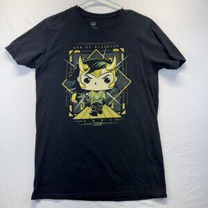 Funko Pop! Tees Marvel Loki God Of Mischief Black Graphic T-Shirt Size M